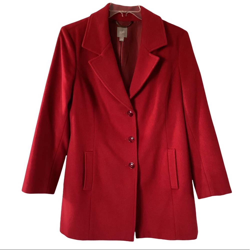 J. Jill Red Pea Coat